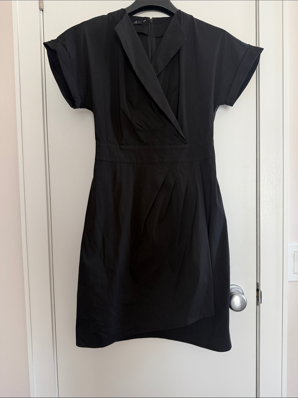 Lafayette 148 New York Black cotton stretch Short Sleeve  Dress size 0